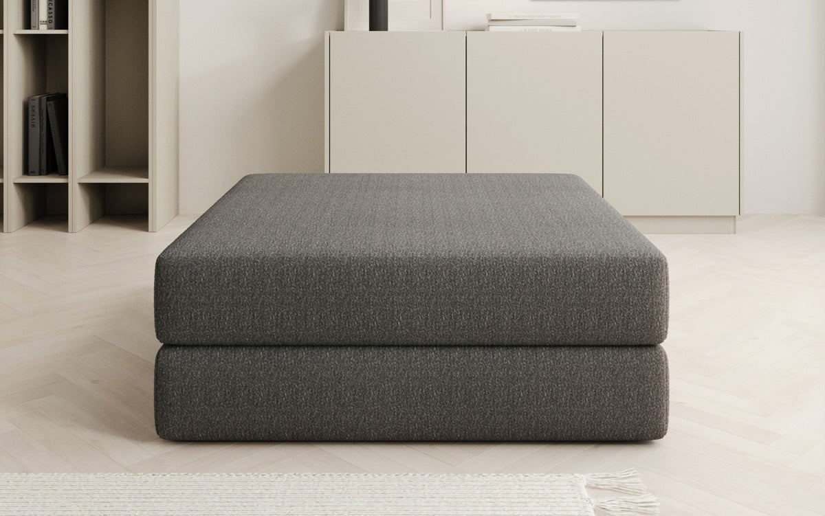 Lazy Bouclé Beistellhocker Luxus Design Gemütlicher Pouf Sitzgelegenheit Wohnzimmer Schlafzimmer Modern