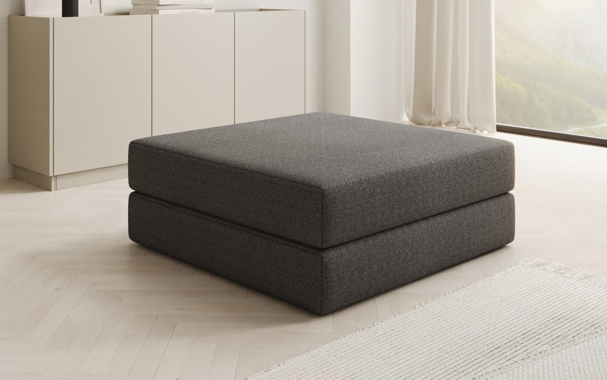 Lazy Bouclé Beistellhocker Luxus Design Gemütlicher Pouf Sitzgelegenheit Wohnzimmer Schlafzimmer Modern