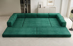 Lade das Bild in den Galerie-Viewer, Luxuriöses U-förmiges Designer-Sofa aus Samt mit Schlaffunktion und Stauraum