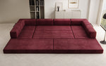 Lade das Bild in den Galerie-Viewer, Luxuriöses U-förmiges Designer-Sofa aus Samt mit Schlaffunktion und Stauraum