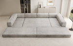 Lade das Bild in den Galerie-Viewer, Luxuriöses U-förmiges Designer-Sofa aus Samt mit Schlaffunktion und Stauraum