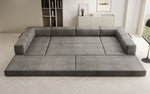 Lade das Bild in den Galerie-Viewer, Luxuriöses U-förmiges Designer-Sofa aus Samt mit Schlaffunktion und Stauraum