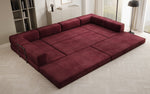 Lade das Bild in den Galerie-Viewer, Luxuriöses U-förmiges Designer-Sofa aus Samt mit Schlaffunktion und Stauraum