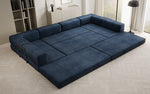 Lade das Bild in den Galerie-Viewer, Luxuriöses U-förmiges Designer-Sofa aus Samt mit Schlaffunktion und Stauraum