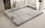 Lade das Bild in den Galerie-Viewer, Luxuriöses U-förmiges Designer-Sofa aus Samt mit Schlaffunktion und Stauraum