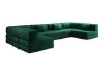 Lade das Bild in den Galerie-Viewer, Luxuriöses U-förmiges Designer-Sofa aus Samt mit Schlaffunktion und Stauraum