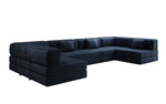 Lade das Bild in den Galerie-Viewer, Luxuriöses U-förmiges Designer-Sofa aus Samt mit Schlaffunktion und Stauraum