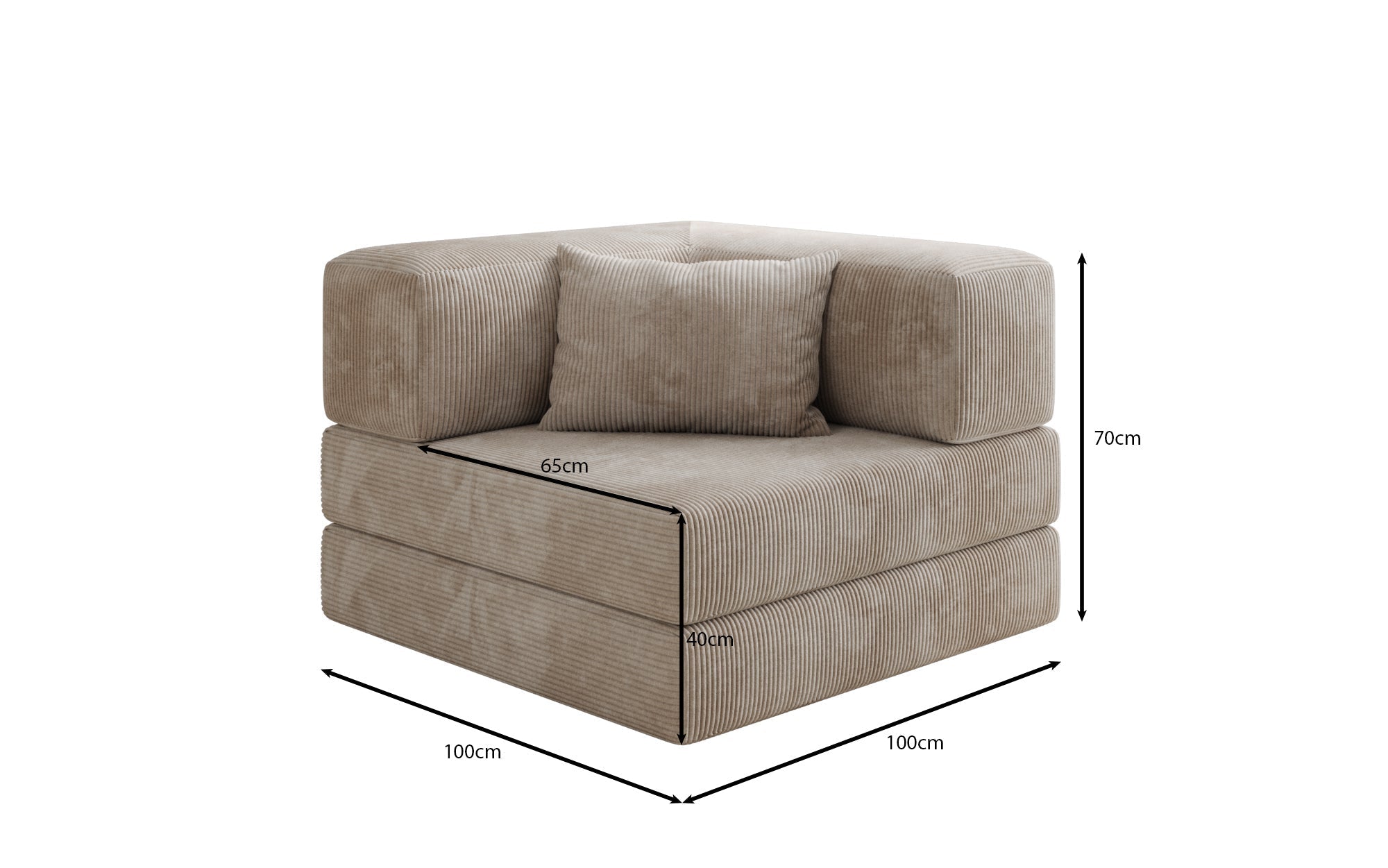 Eleganter Designer Cord Schlafsofa-Sessel Lazy mit Integriertem Stauraum für Ihr Zuhause