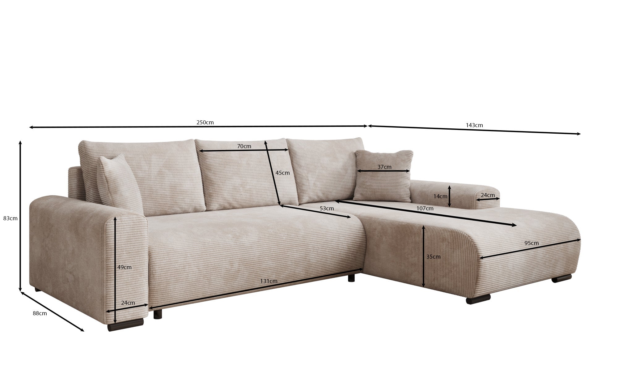 Luxuriöses Designer-Schlafsofa 'Nelly' mit Funktionen und praktischem Stauraum