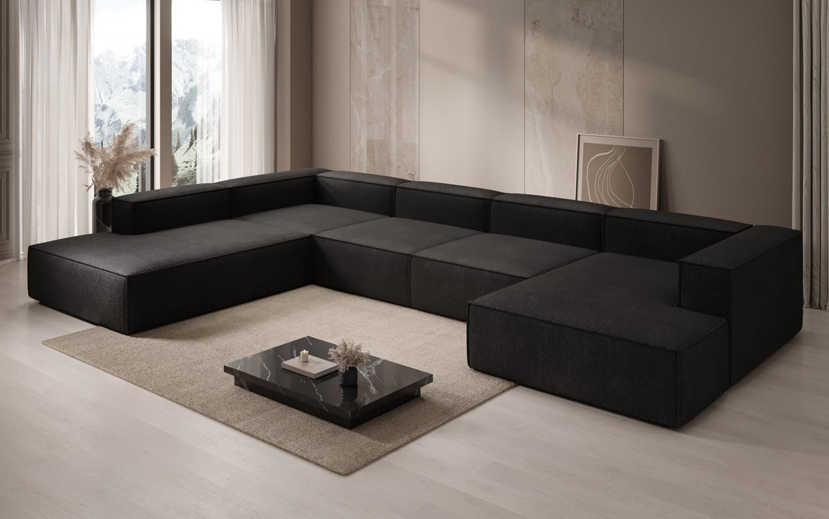 Luxuriöses XXL U-Form Designer Sofa Lesley Bouclé: Komfort & Stil für Ihr Wohnzimmer