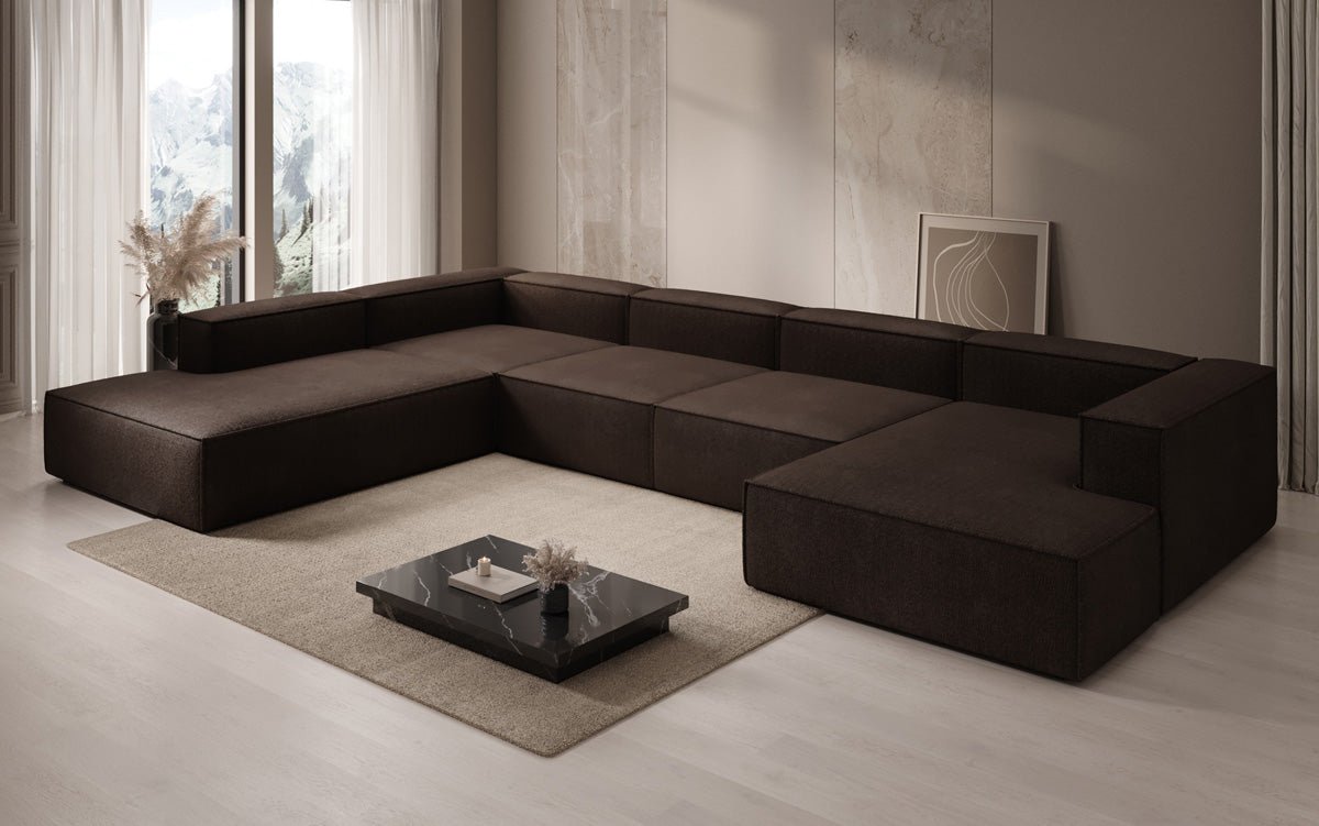 Luxuriöses XXL U-Form Designer Sofa Lesley Bouclé: Komfort & Stil für Ihr Wohnzimmer