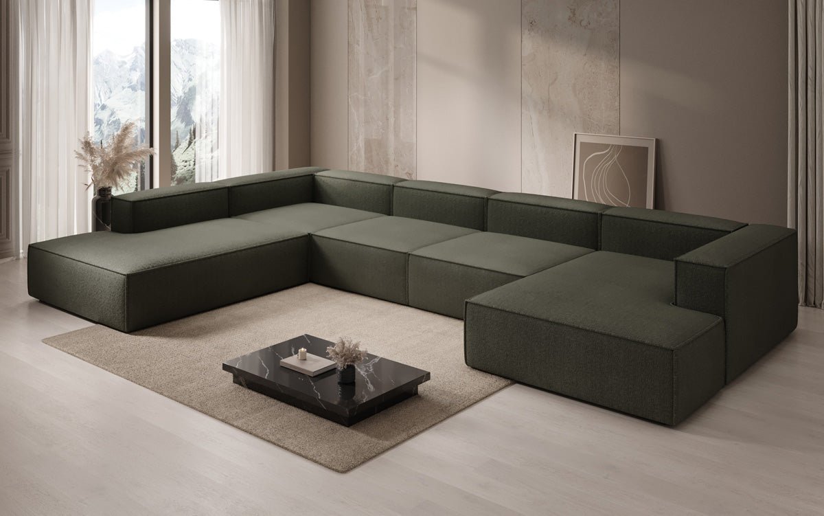 Luxuriöses XXL U-Form Designer Sofa Lesley Bouclé: Komfort & Stil für Ihr Wohnzimmer