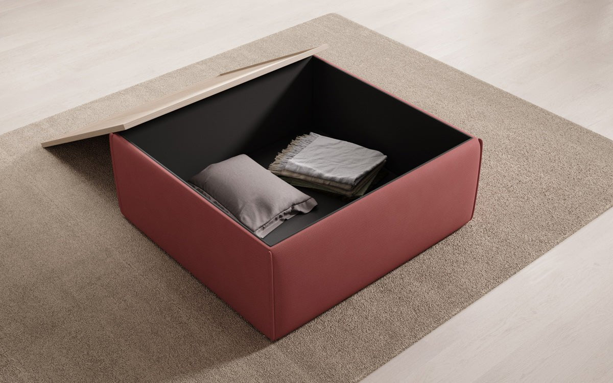 Lesley Multifunktionaler Stoff-Hocker mit Stauraum und Couchtisch-Funktion für Wohnzimmer