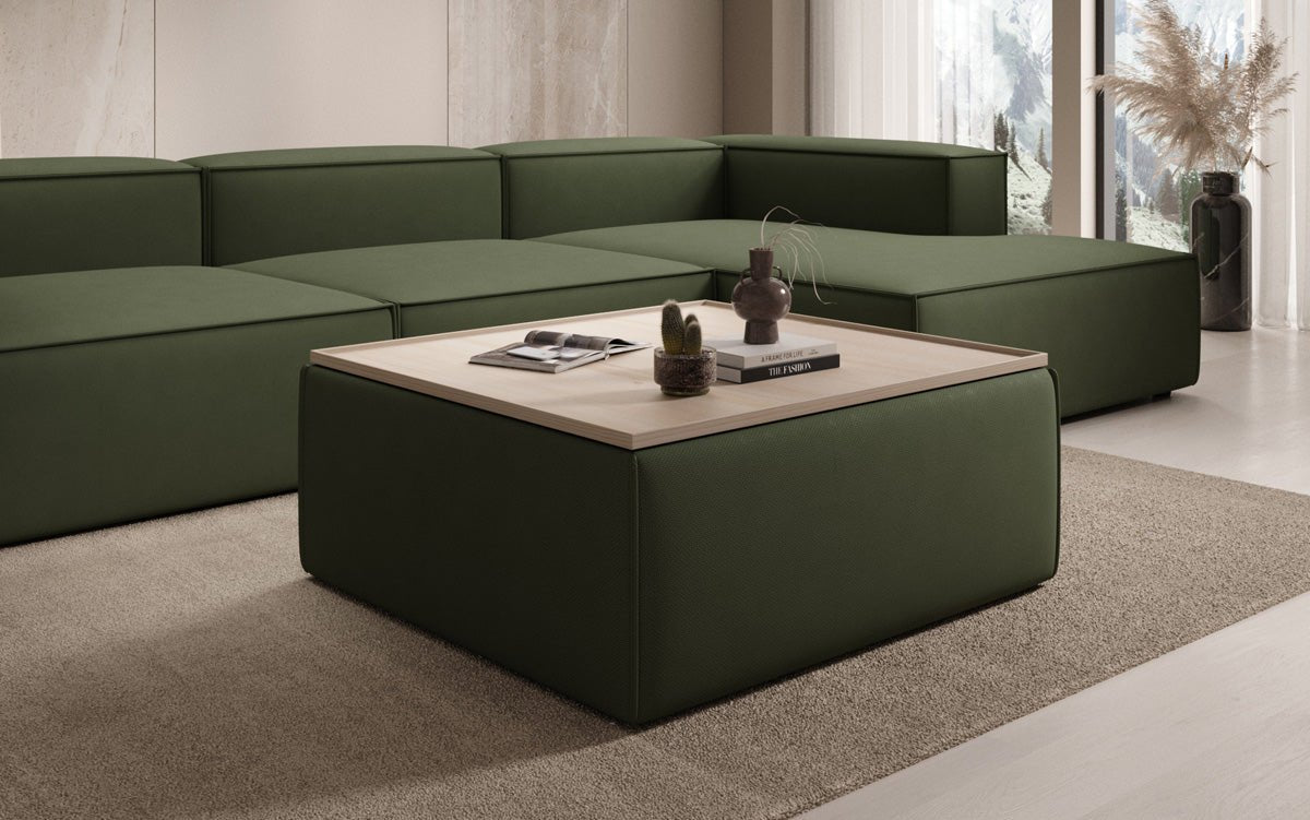 Lesley Multifunktionaler Stoff-Hocker mit Stauraum und Couchtisch-Funktion für Wohnzimmer