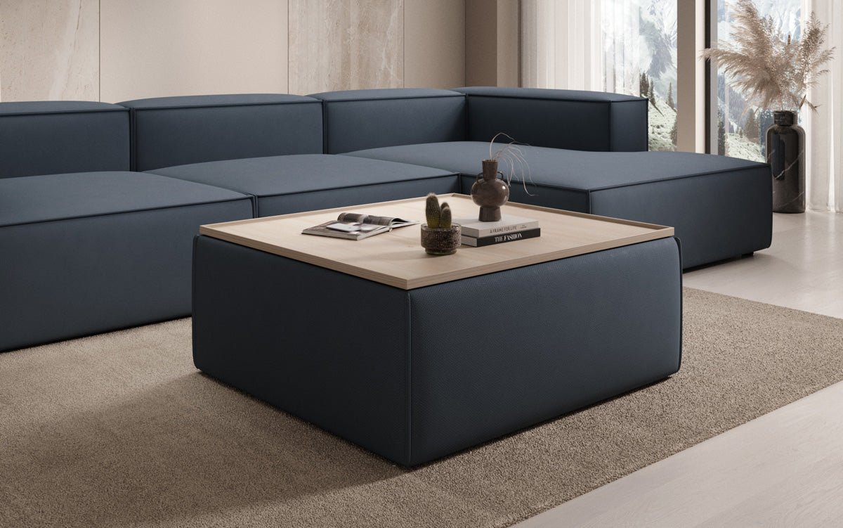 Lesley Multifunktionaler Stoff-Hocker mit Stauraum und Couchtisch-Funktion für Wohnzimmer