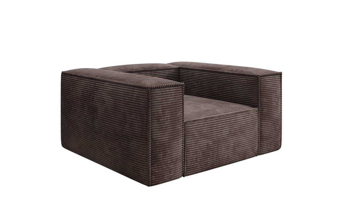 Lesley Designer Cord Sofa: Modernes, Bequemes Wohnzimmer-Sofa mit Robuster Polsterung