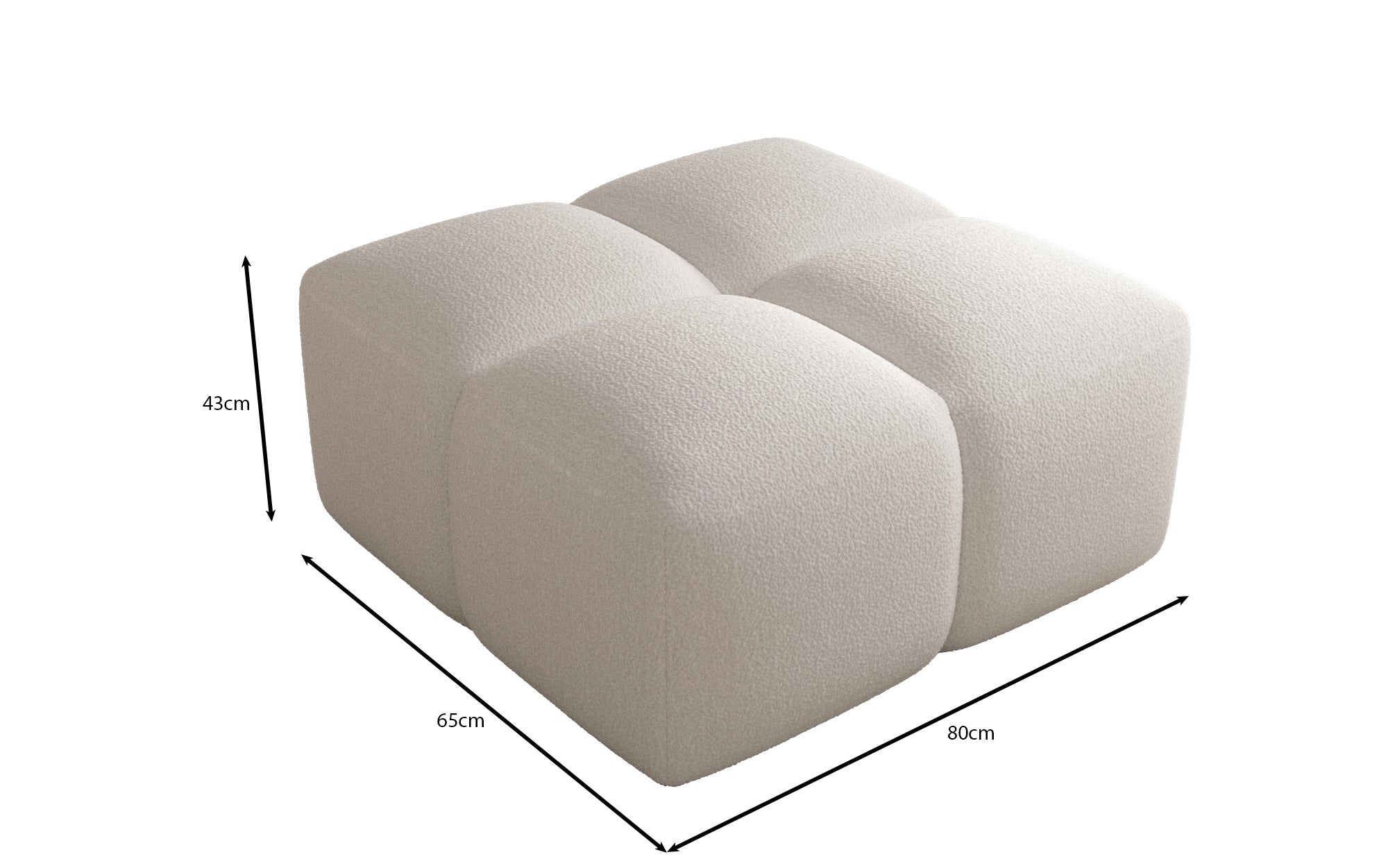 Luxuriöser Bouclé Beistellhocker Celly: Modern, Gemütlich, Vielseitig für Ihr Zuhause