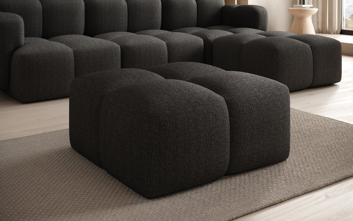 Luxuriöser Bouclé Beistellhocker Celly: Modern, Gemütlich, Vielseitig für Ihr Zuhause