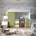 Lade das Bild in den Galerie-Viewer, Traumhaftes Kinderhochbett mit matter Oberfläche – Sicher, Stylisch, Spielbar, Platzsparend