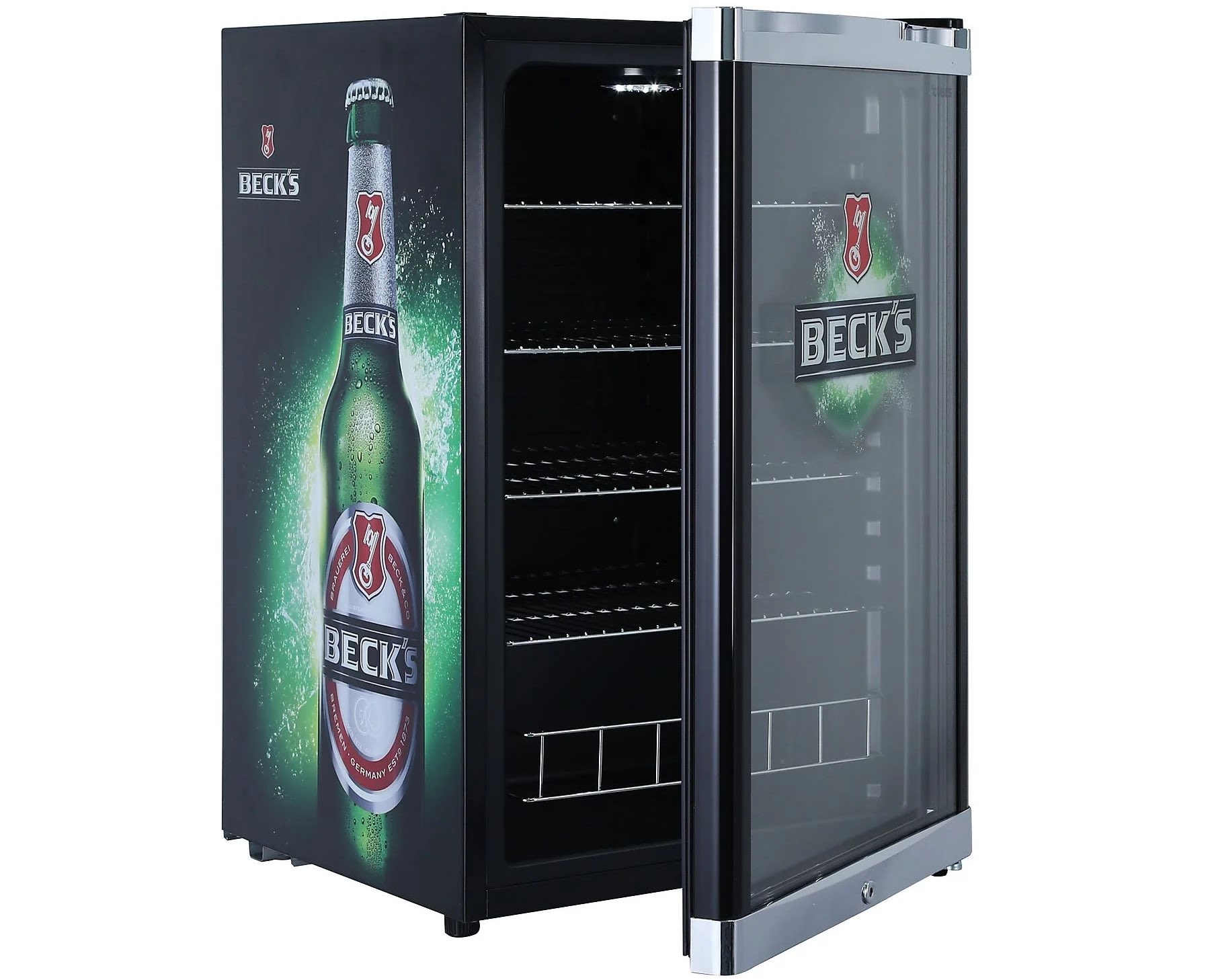 CUBES HC 241 E Beck's Getränkekühlschrank 115L, 845mm, Grün-Schwarz