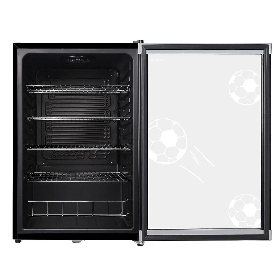 CUBES HC 258 E Fußball-Getränkekühlschrank 115L Schwarz mit Glastür