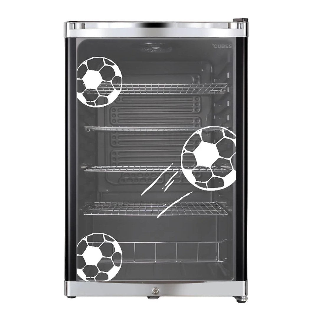 CUBES HC 258 E Fußball-Getränkekühlschrank 115L Schwarz mit Glastür