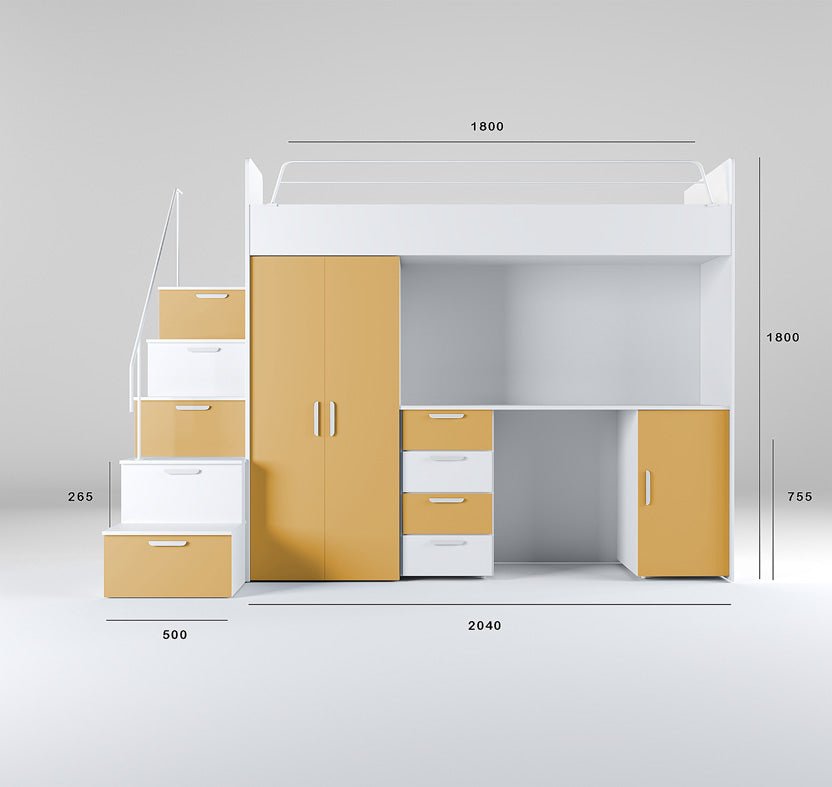 Dream Kinderhochbett Matt: Sichere, Platzsparende Lösung für Kinderzimmer mit Stil