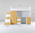 Lade das Bild in den Galerie-Viewer, Traumhaftes Kinderhochbett mit matter Oberfläche – Sicher, Stylisch, Spielbar, Platzsparend
