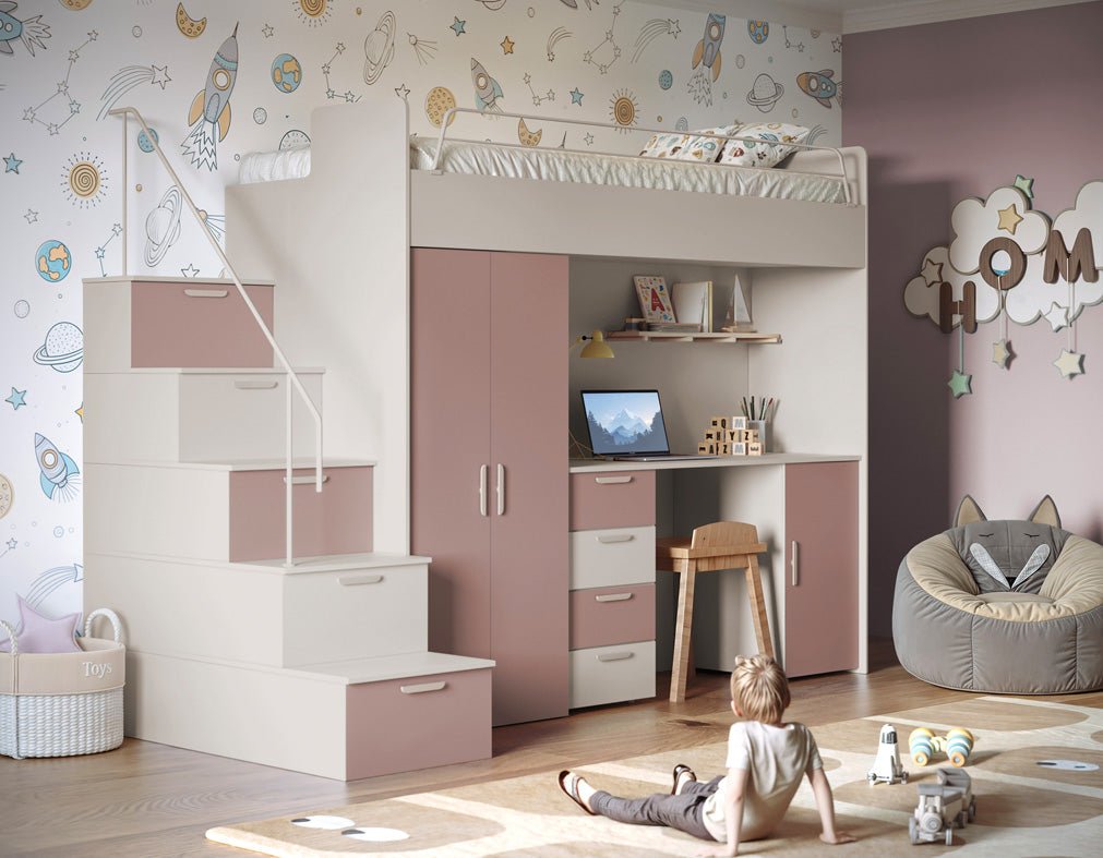 Dream Kinderhochbett Matt: Sichere, Platzsparende Lösung für Kinderzimmer mit Stil