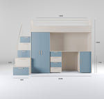 Lade das Bild in den Galerie-Viewer, Traumhaftes Kinderhochbett mit matter Oberfläche – Sicher, Stylisch, Spielbar, Platzsparend