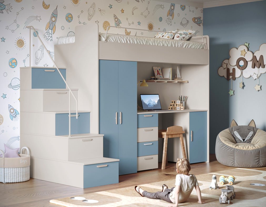 Dream Kinderhochbett Matt: Sichere, Platzsparende Lösung für Kinderzimmer mit Stil