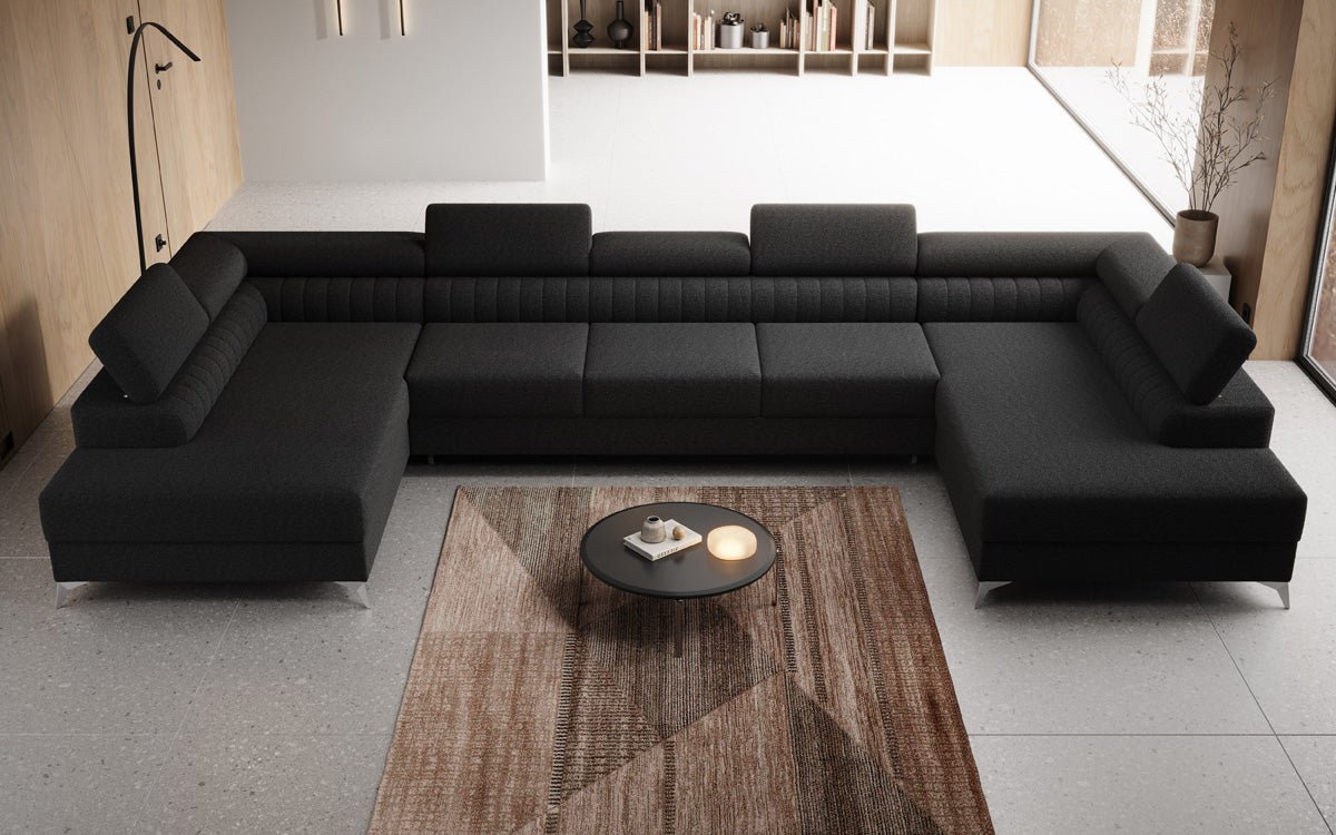 Aurea U XXL Bouclé Ecksofa – Schlaf- & Klappfunktion für Dein Traumwohnzimmer