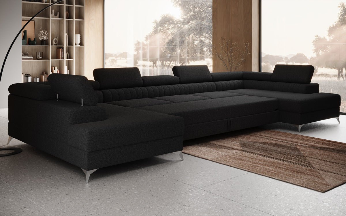 Aurea U XXL Bouclé Ecksofa – Schlaf- & Klappfunktion für Dein Traumwohnzimmer