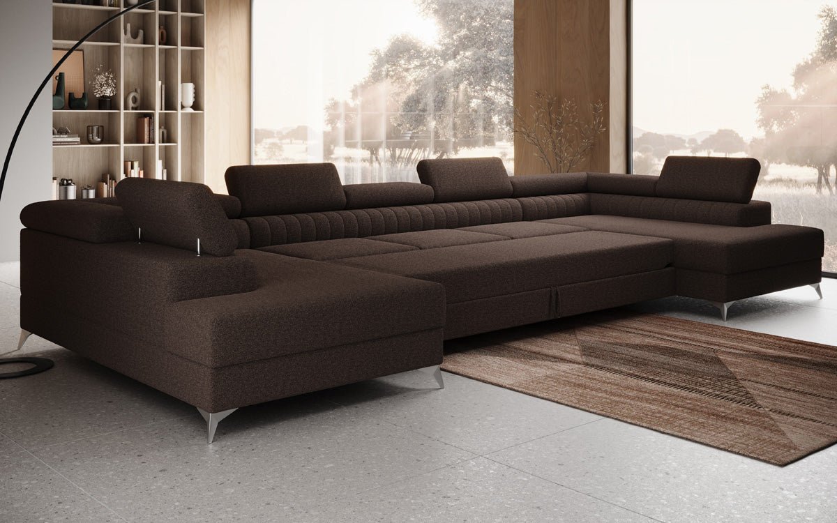 Aurea U XXL Bouclé Ecksofa – Schlaf- & Klappfunktion für Dein Traumwohnzimmer