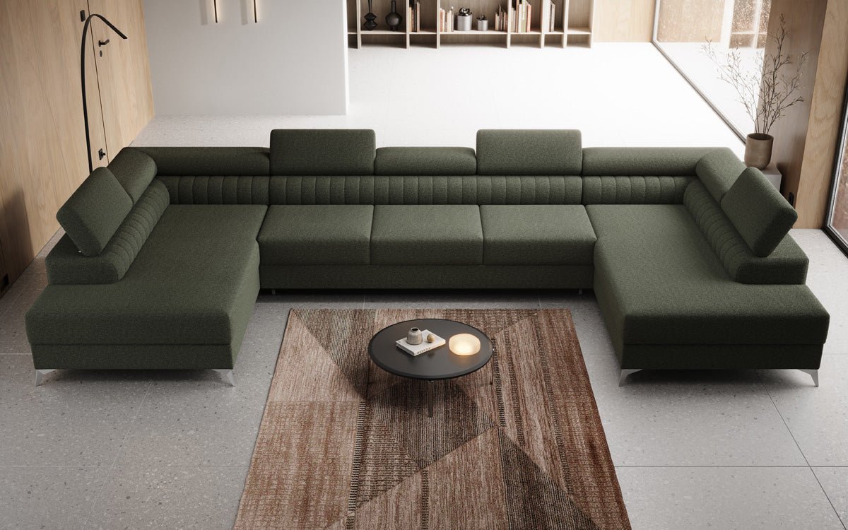 Aurea U XXL Bouclé Ecksofa – Schlaf- & Klappfunktion für Dein Traumwohnzimmer