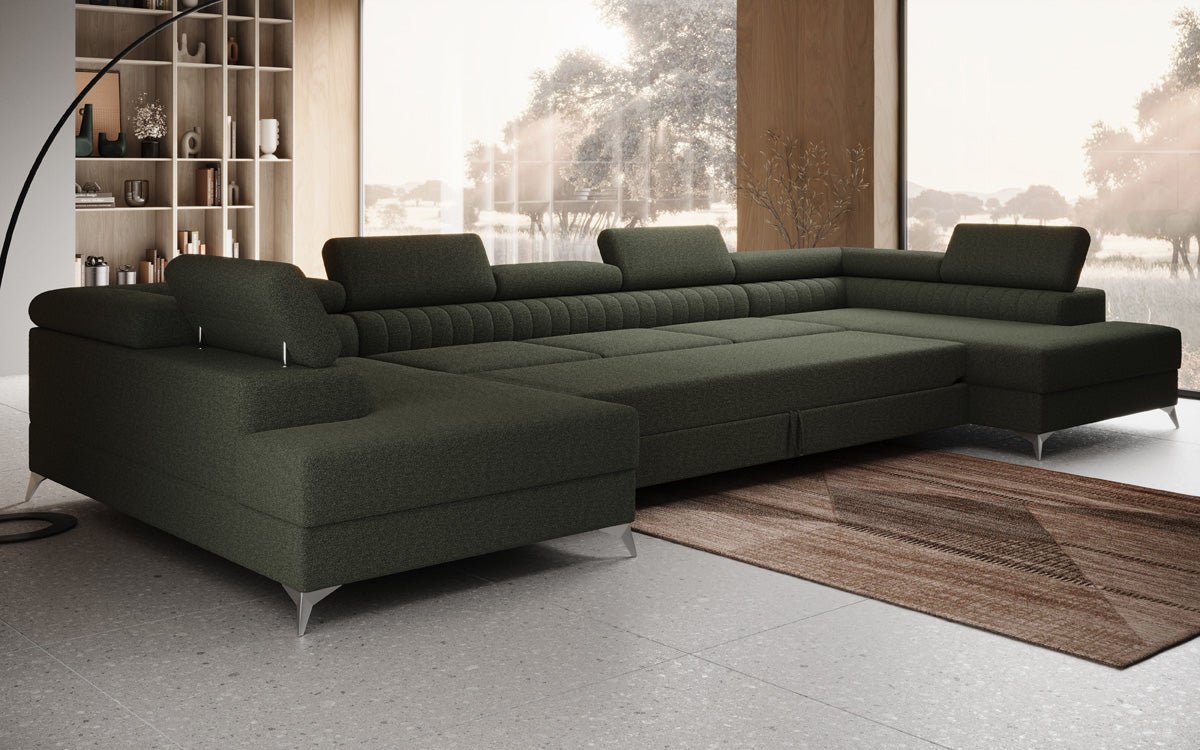 Aurea U XXL Bouclé Ecksofa – Schlaf- & Klappfunktion für Dein Traumwohnzimmer