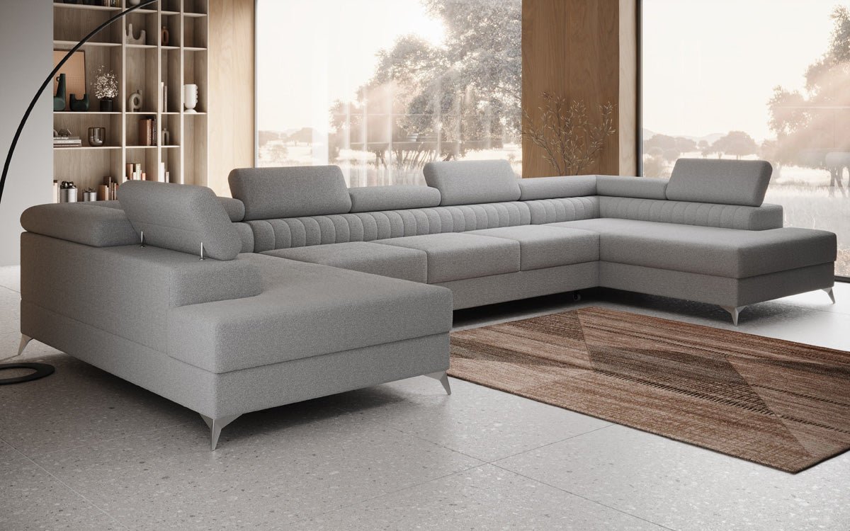 Aurea U XXL Bouclé Ecksofa – Schlaf- & Klappfunktion für Dein Traumwohnzimmer