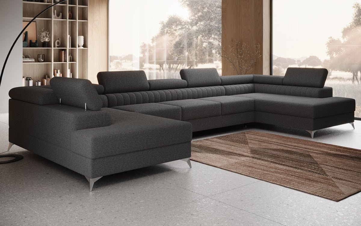 Aurea U XXL Bouclé Ecksofa – Schlaf- & Klappfunktion für Dein Traumwohnzimmer