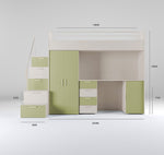 Lade das Bild in den Galerie-Viewer, Dream Kinderhochbett Matt: Sichere, Platzsparende Lösung für Kinderzimmer mit Stil