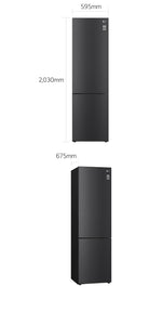 Lade das Bild in den Galerie-Viewer, LG Kühl-Gefrierkombination Matt Schwarz Inverter Linear Kompressor 384L