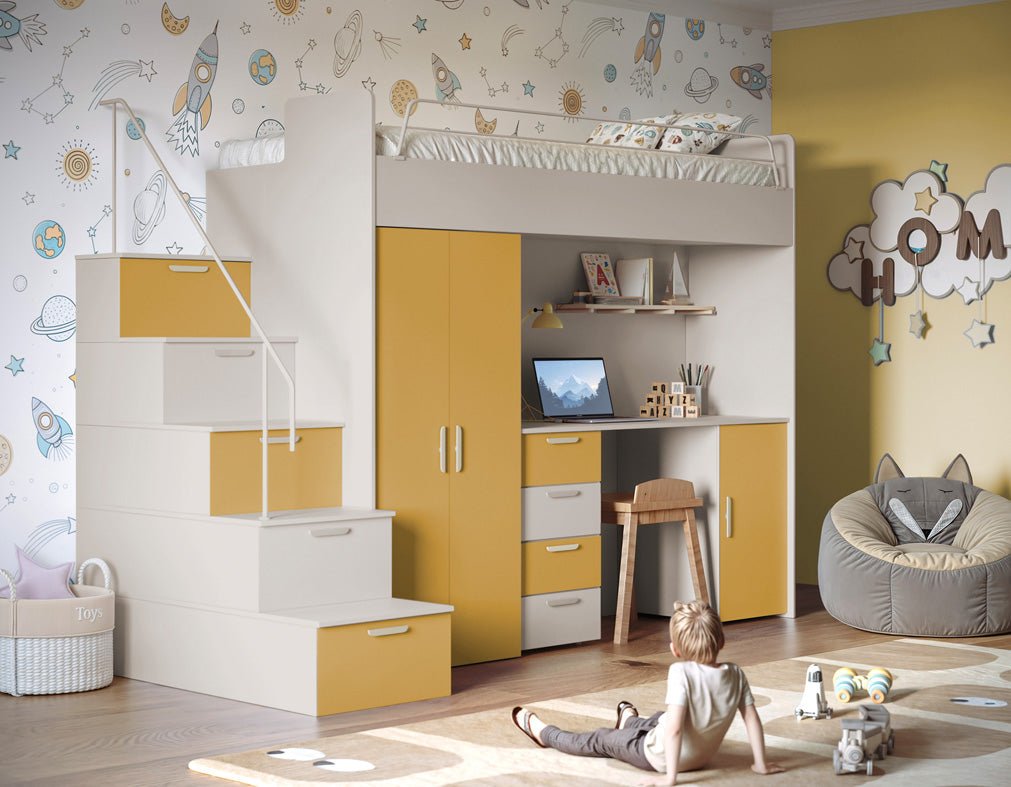 Dream Kinderhochbett Matt: Sichere, Platzsparende Lösung für Kinderzimmer mit Stil