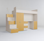 Lade das Bild in den Galerie-Viewer, Traumhaftes Kinderhochbett mit matter Oberfläche – Sicher, Stylisch, Spielbar, Platzsparend