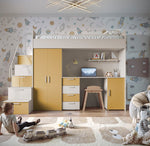 Lade das Bild in den Galerie-Viewer, Traumhaftes Kinderhochbett mit matter Oberfläche – Sicher, Stylisch, Spielbar, Platzsparend