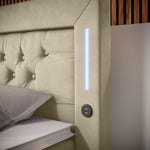 Lade das Bild in den Galerie-Viewer, Diva Boxspringbett mit Samtbezug, LED-Beleuchtung, USB & Stauraum-Schubladen