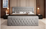 Lade das Bild in den Galerie-Viewer, Elegance Boxspringbett Samt LED USB – Luxus Schlafzimmer mit Stauraum