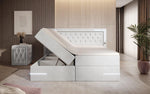 Lade das Bild in den Galerie-Viewer, Carlotta Boxspringbett: Luxuriöses Samtbett mit LED, Stauraum und USB-Anschluss