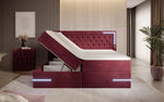 Lade das Bild in den Galerie-Viewer, Carlotta Boxspringbett: Luxuriöses Samtbett mit LED, Stauraum und USB-Anschluss