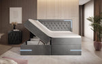 Lade das Bild in den Galerie-Viewer, Carlotta Boxspringbett: Luxuriöses Samtbett mit LED, Stauraum und USB-Anschluss