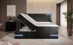 Lade das Bild in den Galerie-Viewer, Carlotta Boxspringbett: Luxuriöses Samtbett mit LED, Stauraum und USB-Anschluss