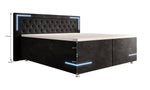 Lade das Bild in den Galerie-Viewer, Carlotta Boxspringbett: Luxuriöses Samtbett mit LED, Stauraum und USB-Anschluss